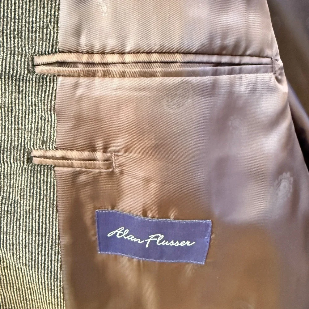 NWT Alan Flusser Men's 46L Brown Corduroy 100% Cotton Blazer Sport Coat Jacket